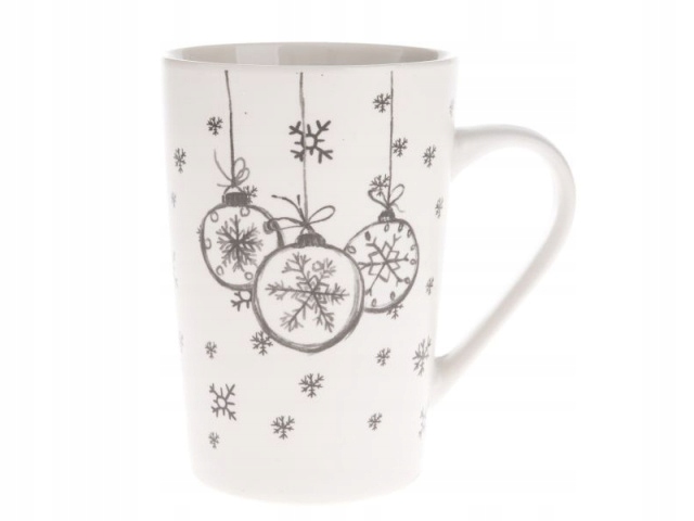 

Kubek do herbaty bombki święta 435 ml porcelanowy