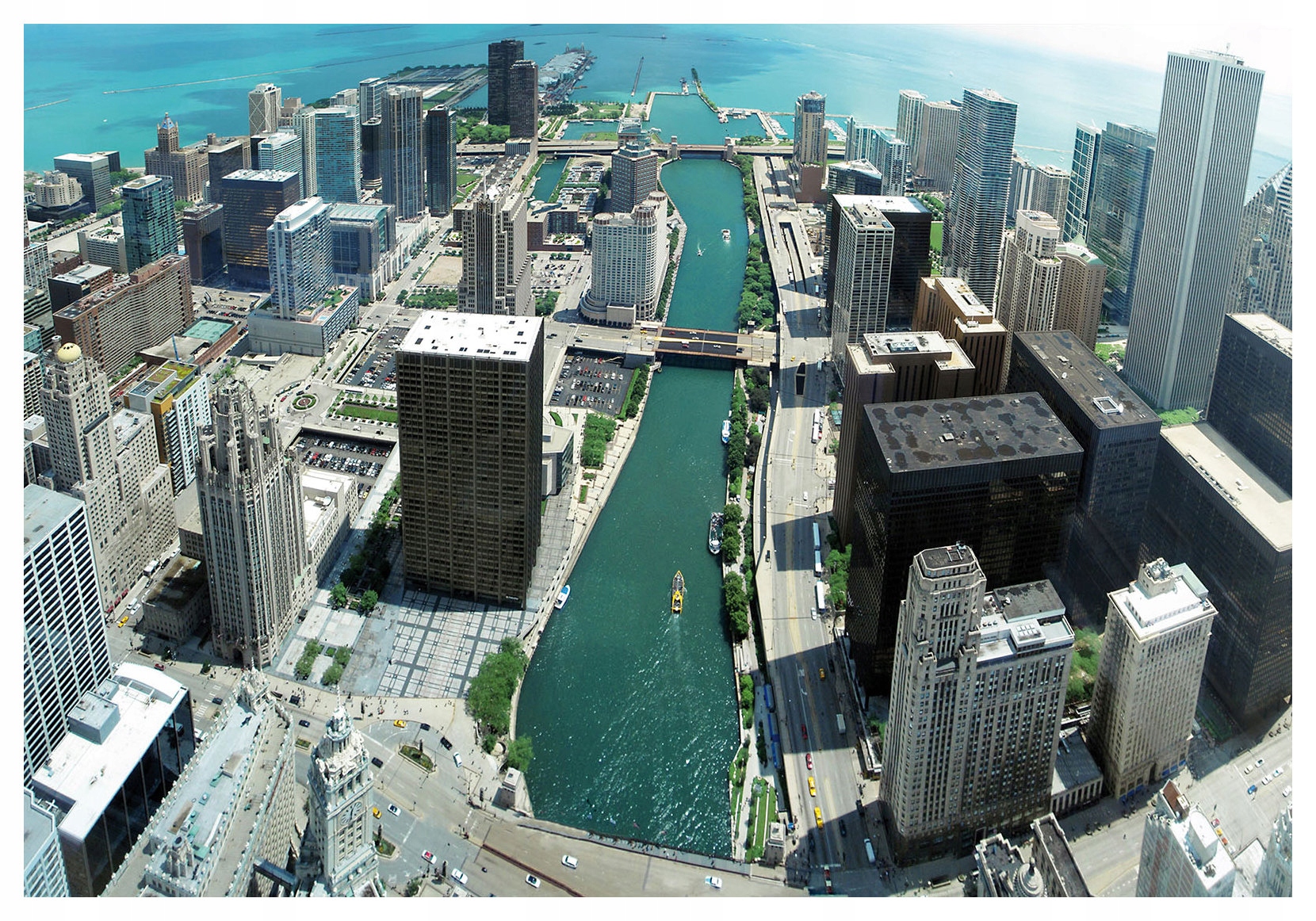 Fototapeta Město řeka mrakodrapy panorama architektura 312x219 lepidlo