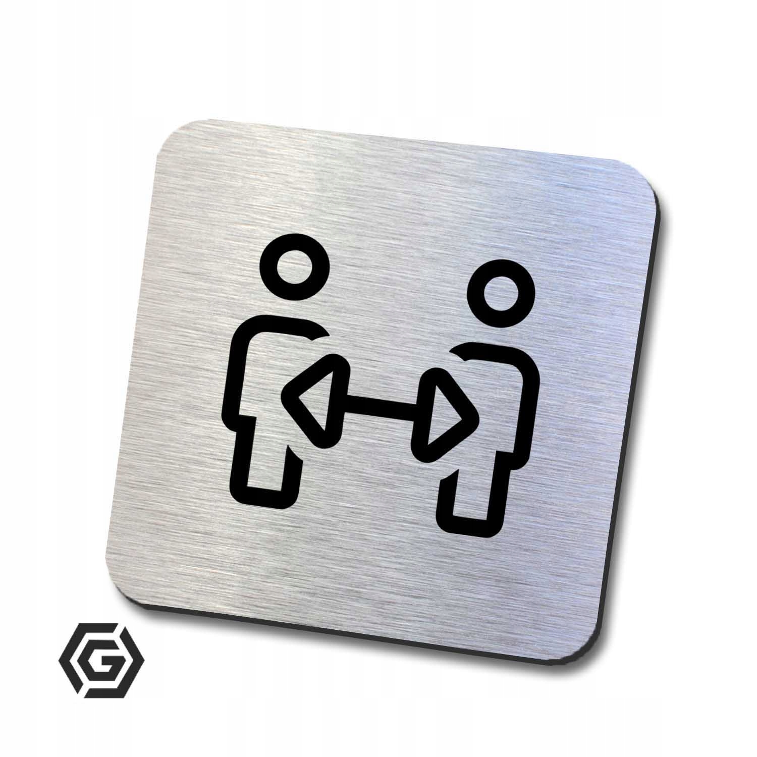 Srebrna tabliczka informacyjna zachowaj dystans 3 Marka inny