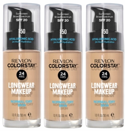 3 kusy Podkladová Báze Cs Normal/Dry Pumpička 15 Revlon Silné krytí Lehká formule