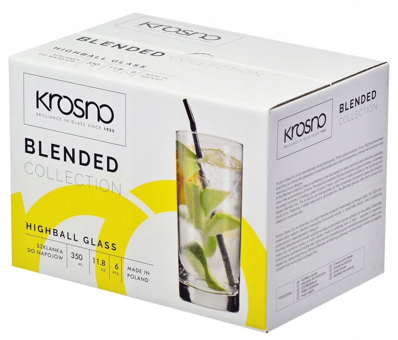 

Proste szklanki do soku wody Krosno Blended 350ml