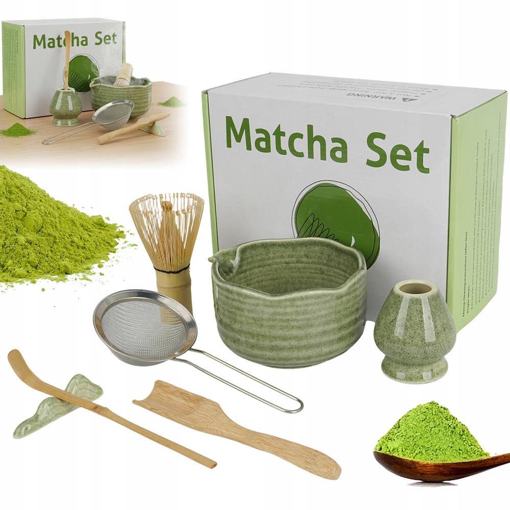 Levně Sada Na Matchu 7V1 Bambusová Šlehací Metla Chashaku Lžíce Dárky