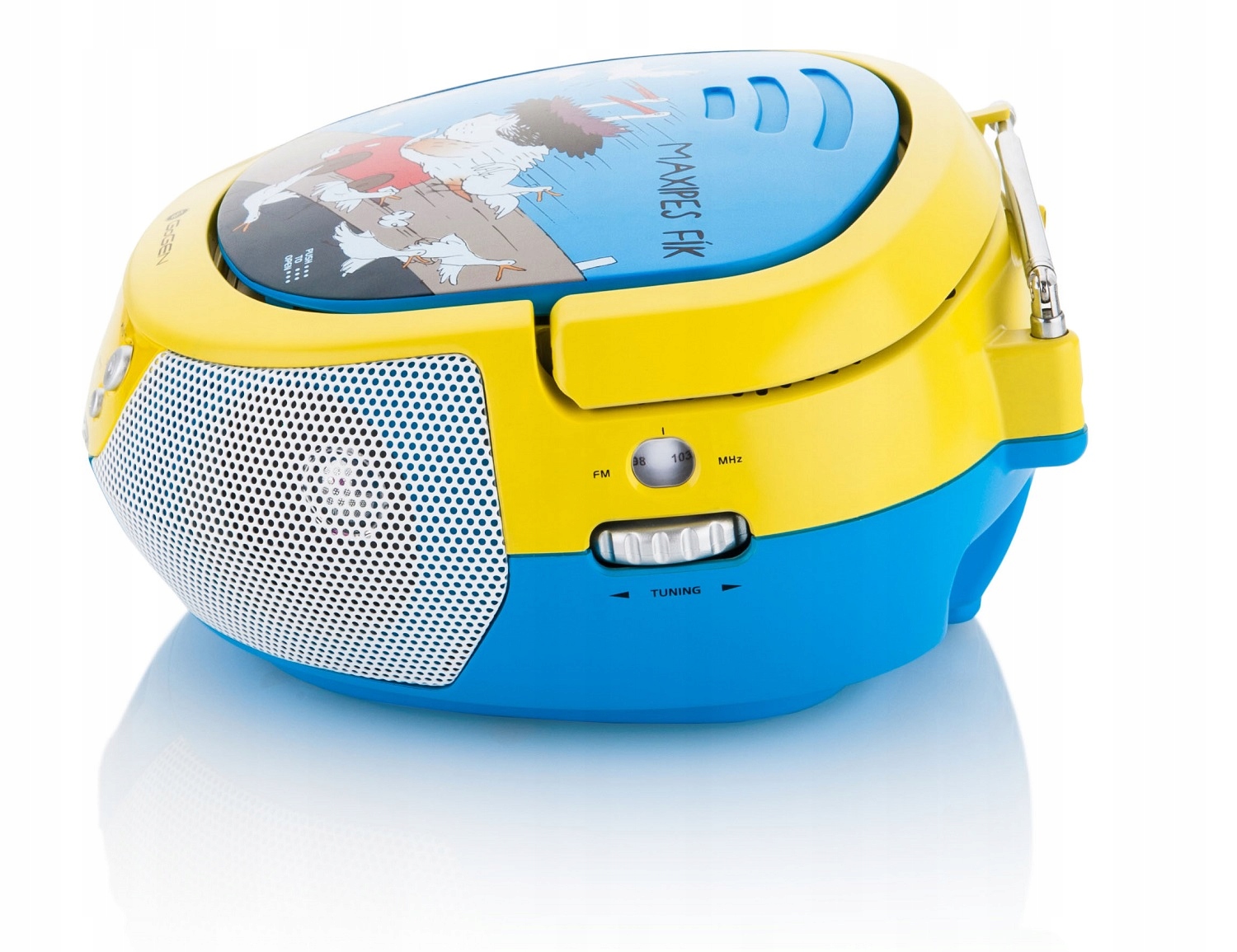 BOOMBOX RADIO DLA DZIECI KARAOKE MIKROFON CD USB Model MAXIPREHRAVACB