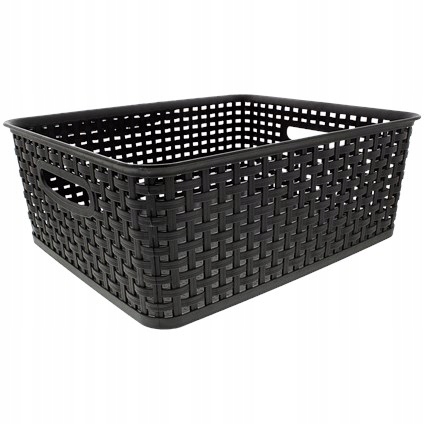 KOSZYK RATANOWY CZARNY KOSZ DO PRZECHOWYWANIA A4