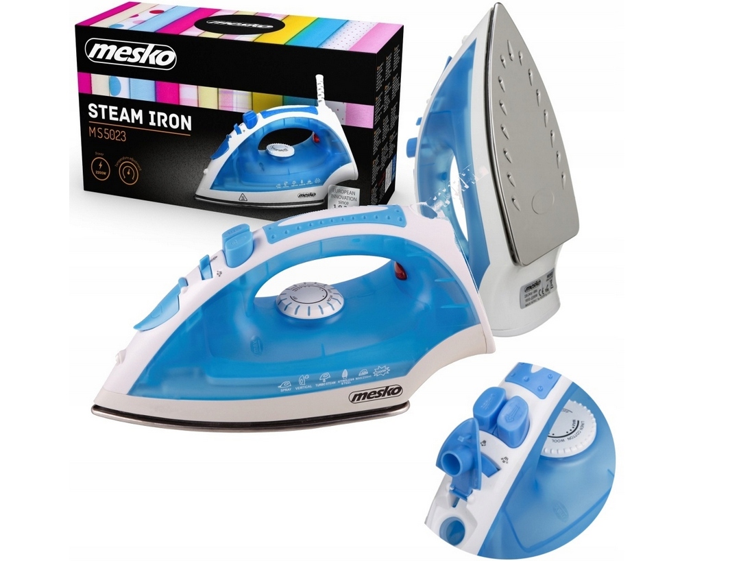 Žehlička 2200 W Ocelová noha Postřikovač Modrá