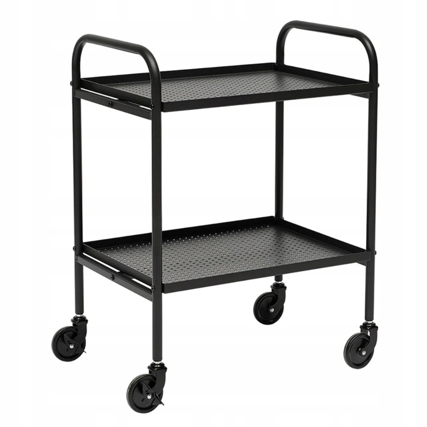 Konferenčný stolík s kočíkom Oyoy Maki, oceľový, čierny, škandinávsky, mobilný, 70 cm