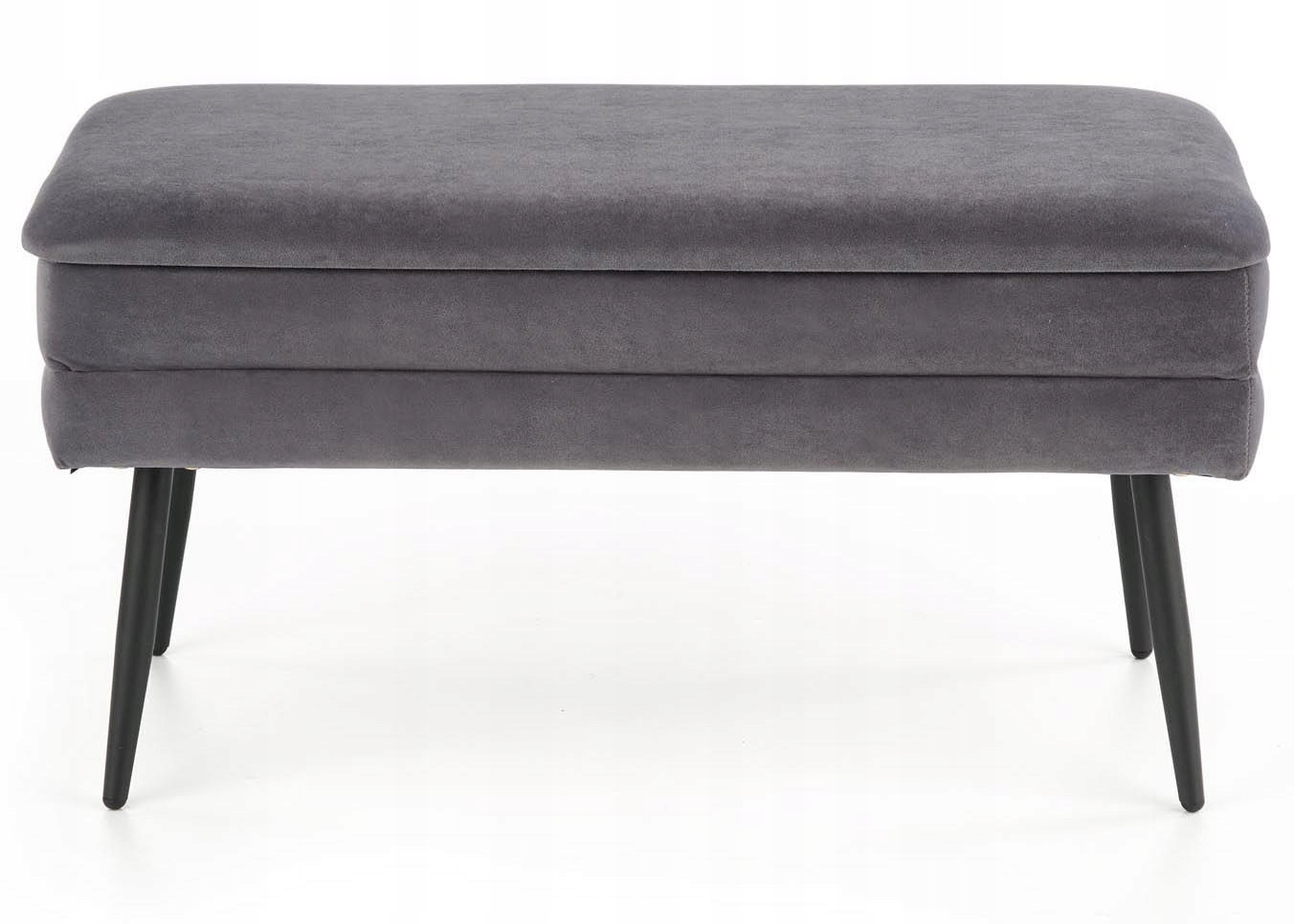 Čalúnená lavička Velva s popolavým otváraním