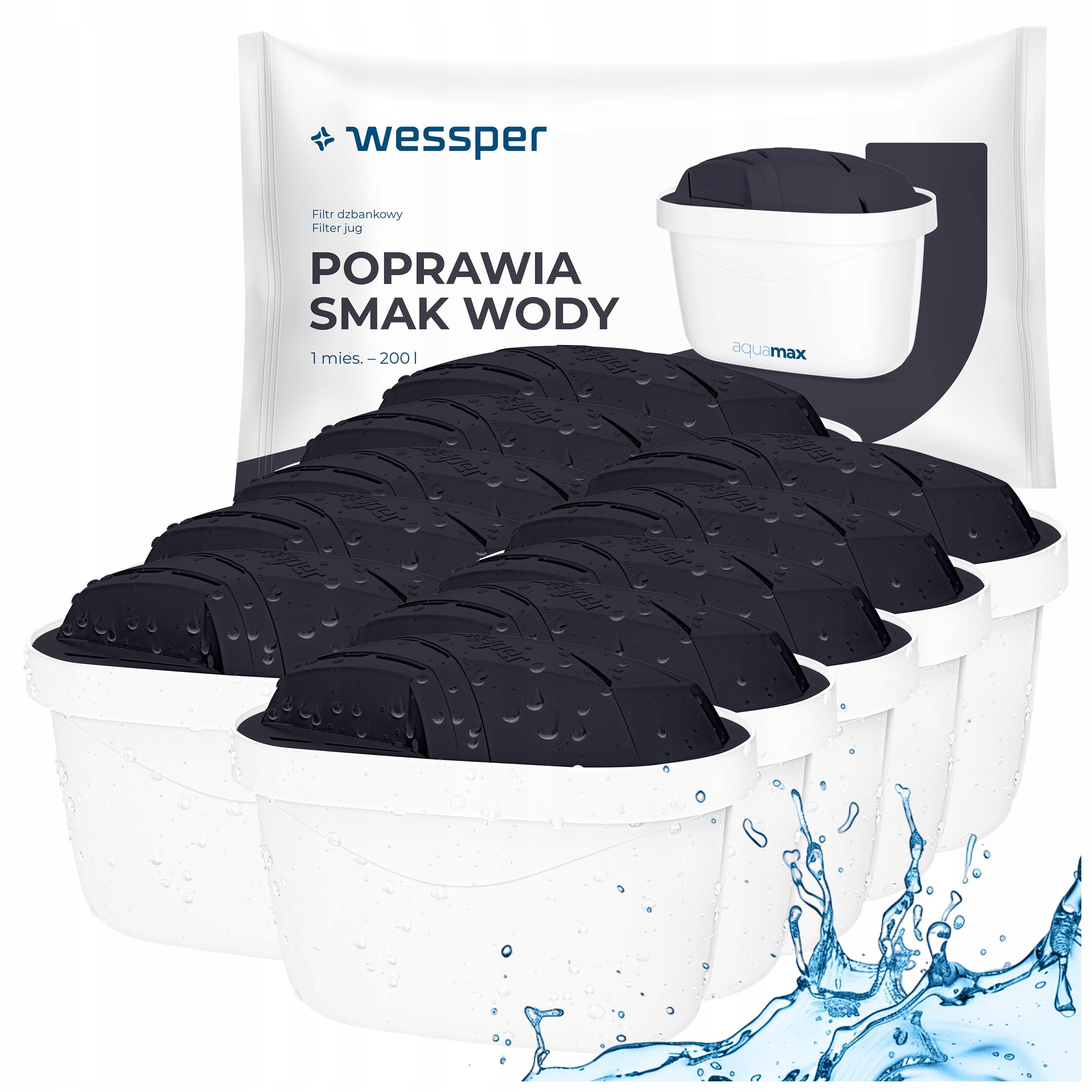 Wessper Aquamax Sport filtr wody do dzbanka Brita Dafi zamiennik 10 sztuk