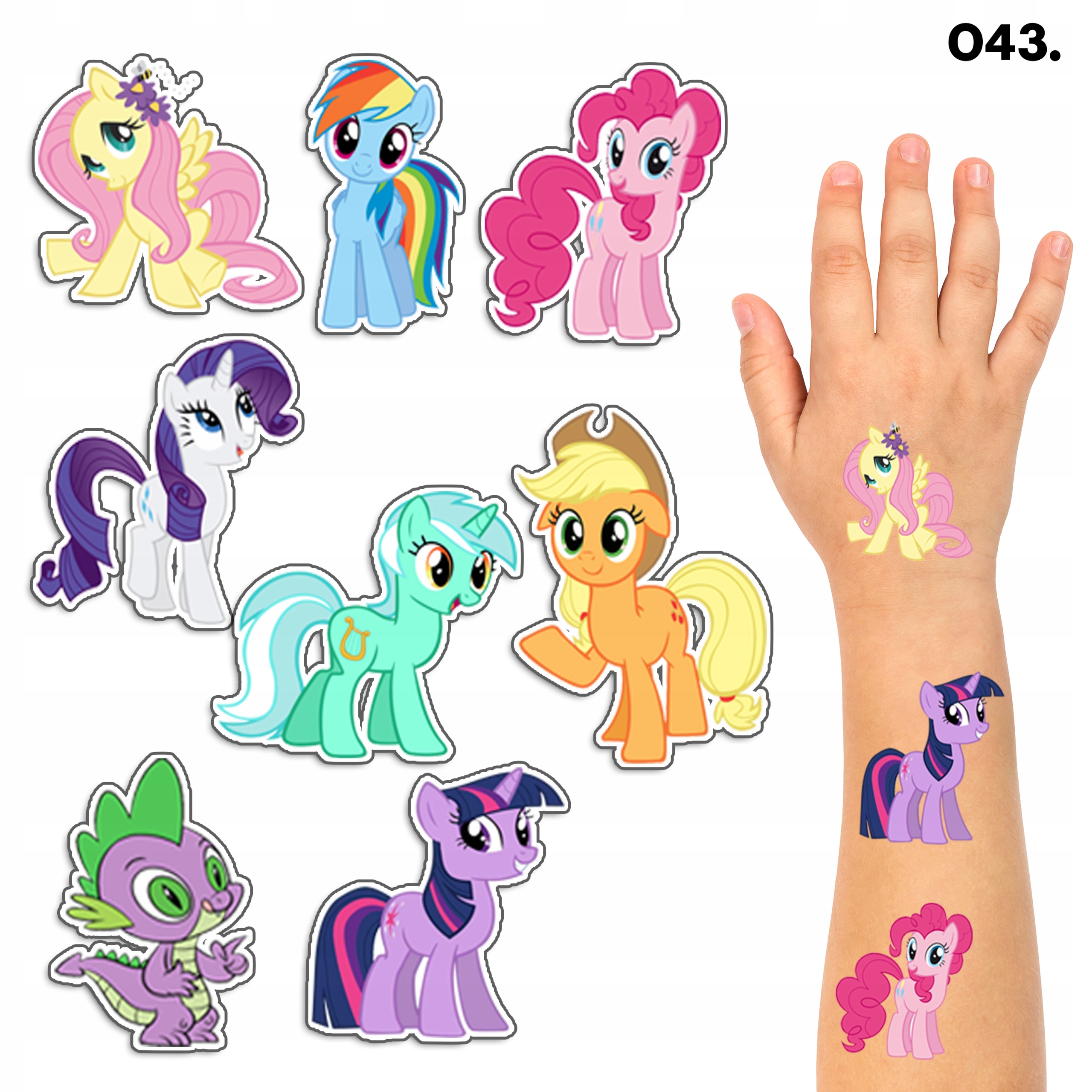 TATUAŻE ZMYWALNE DLA DZIECI TYMCZASOWE MY LITTLE PONY - 8 EL. / 150 WZORÓW