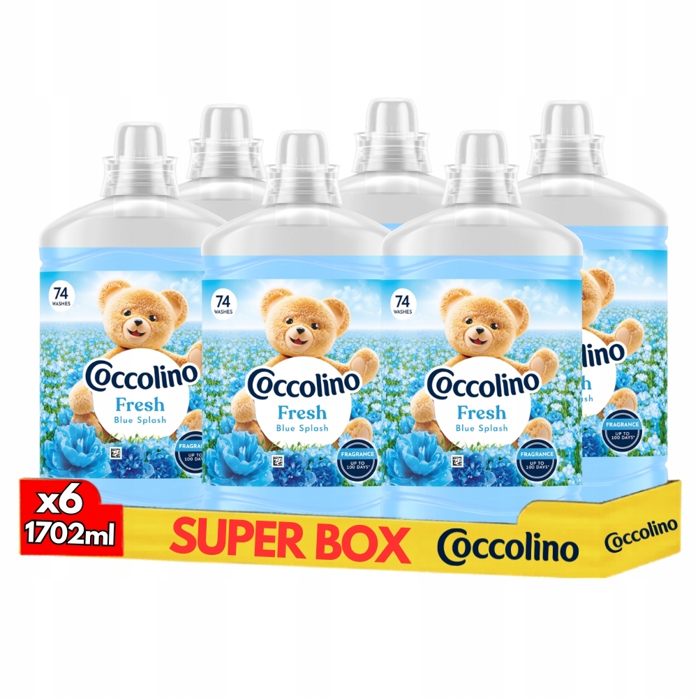 Coccolino Fresh Blue Splash Płyn do płukania tkanin 1702 ml (74 prania) x6