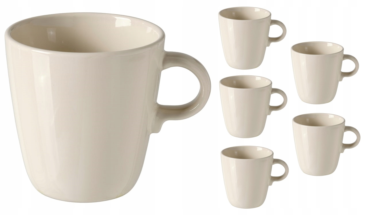 

Ikea Fargklar Kubek z połyskiem 370ml beżowy 6szt