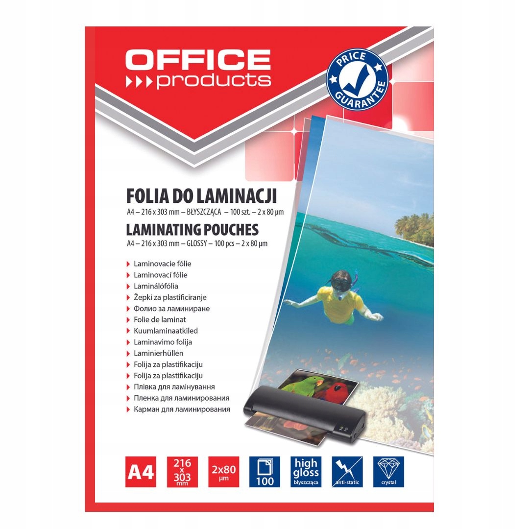 

Folia Do Laminowania A4 Laminacyjna Office 80MIC