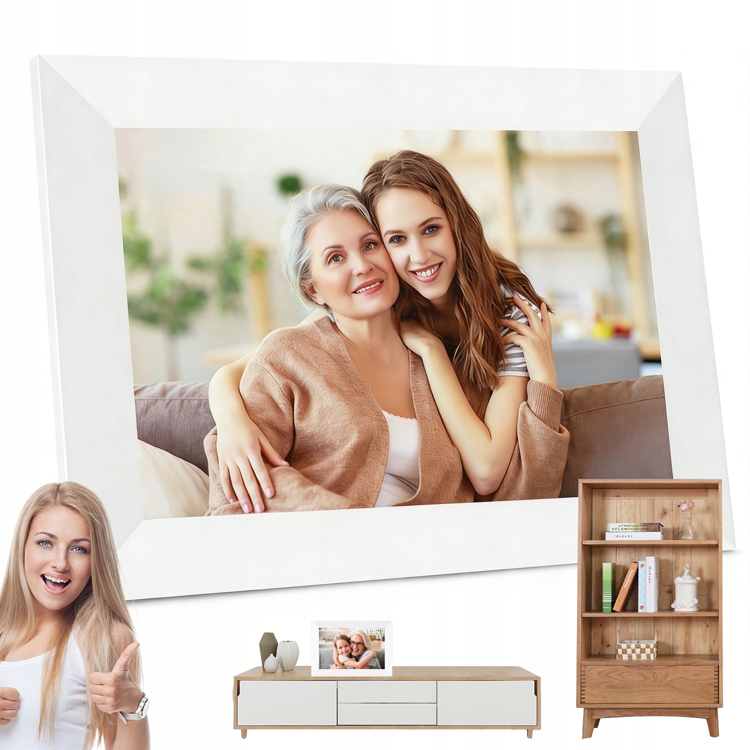 Rámeček Digitální Na Fotografie Wifi 10,1" Ips Fotorámeček 32GB Hd Auto Rotace