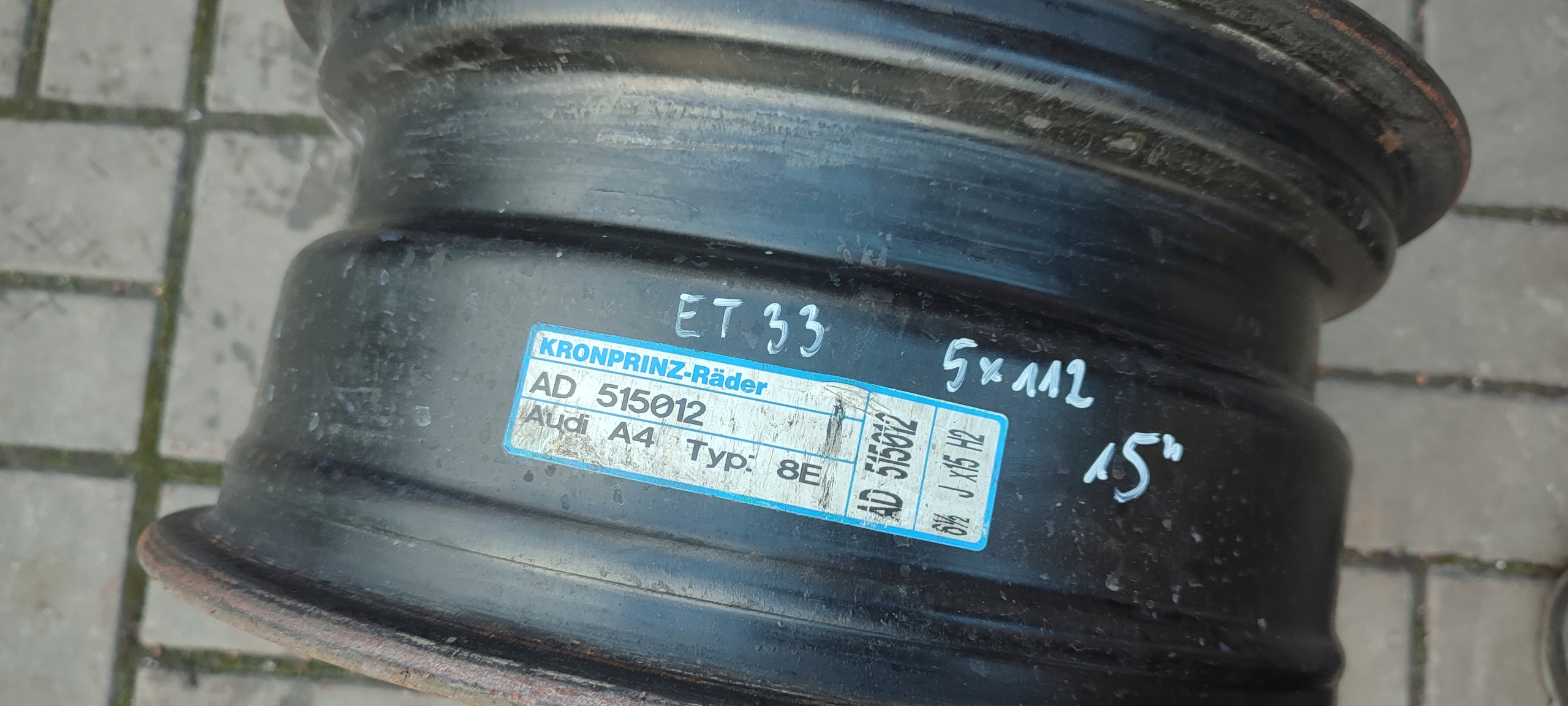 disk stalowa 5x112 6,5Jx15 ET35 Audi VW