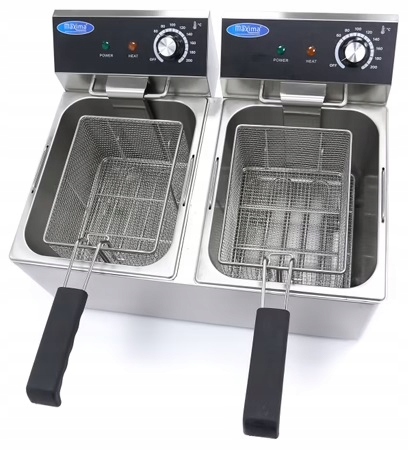 Frytkownica podwójna gastronomiczna elektryczna 2x8L 6,5kW Maxima 09365225