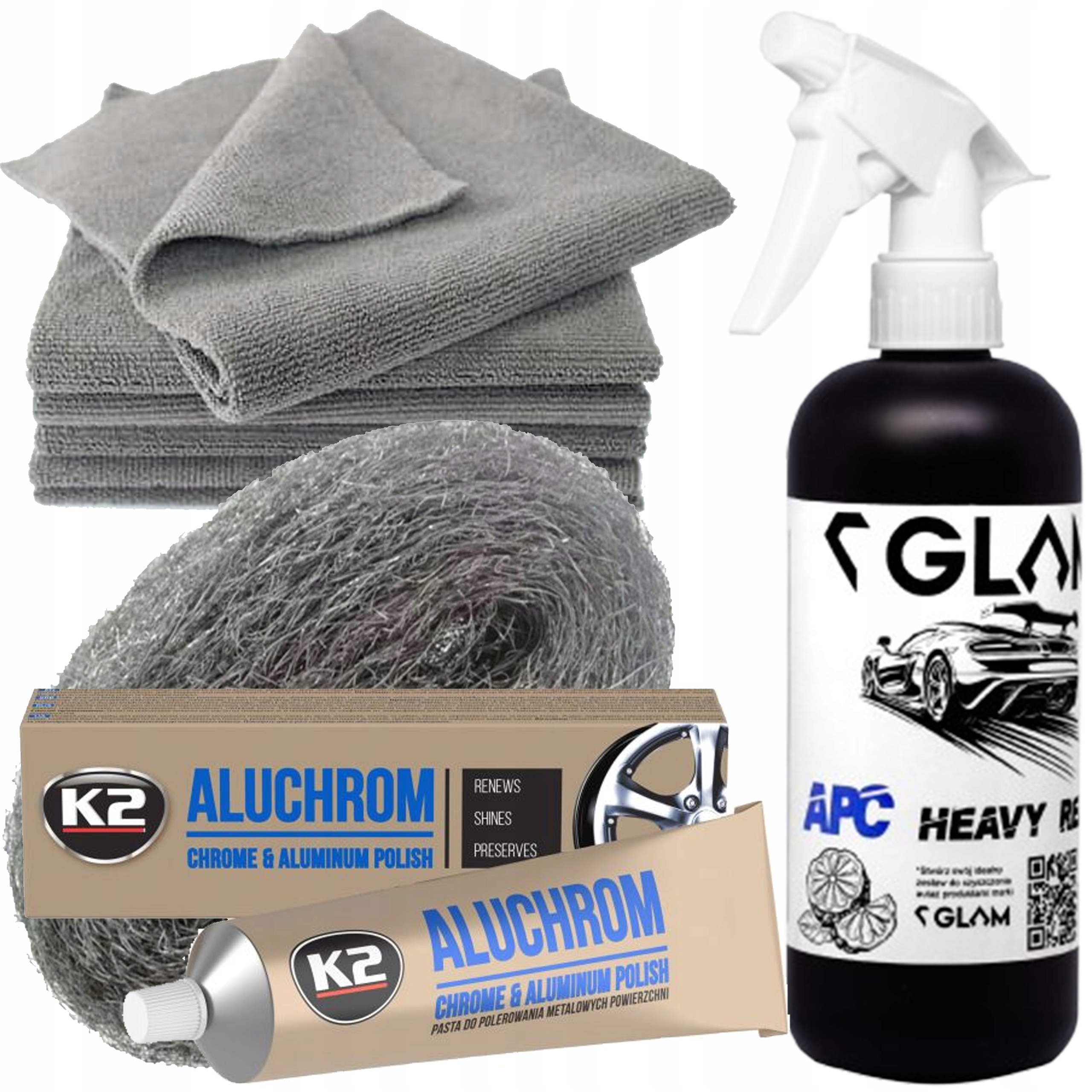 K2 Do Polerowania Aluminium Felg Metalu K2 Aluchrom Wełna Stalowa Apc