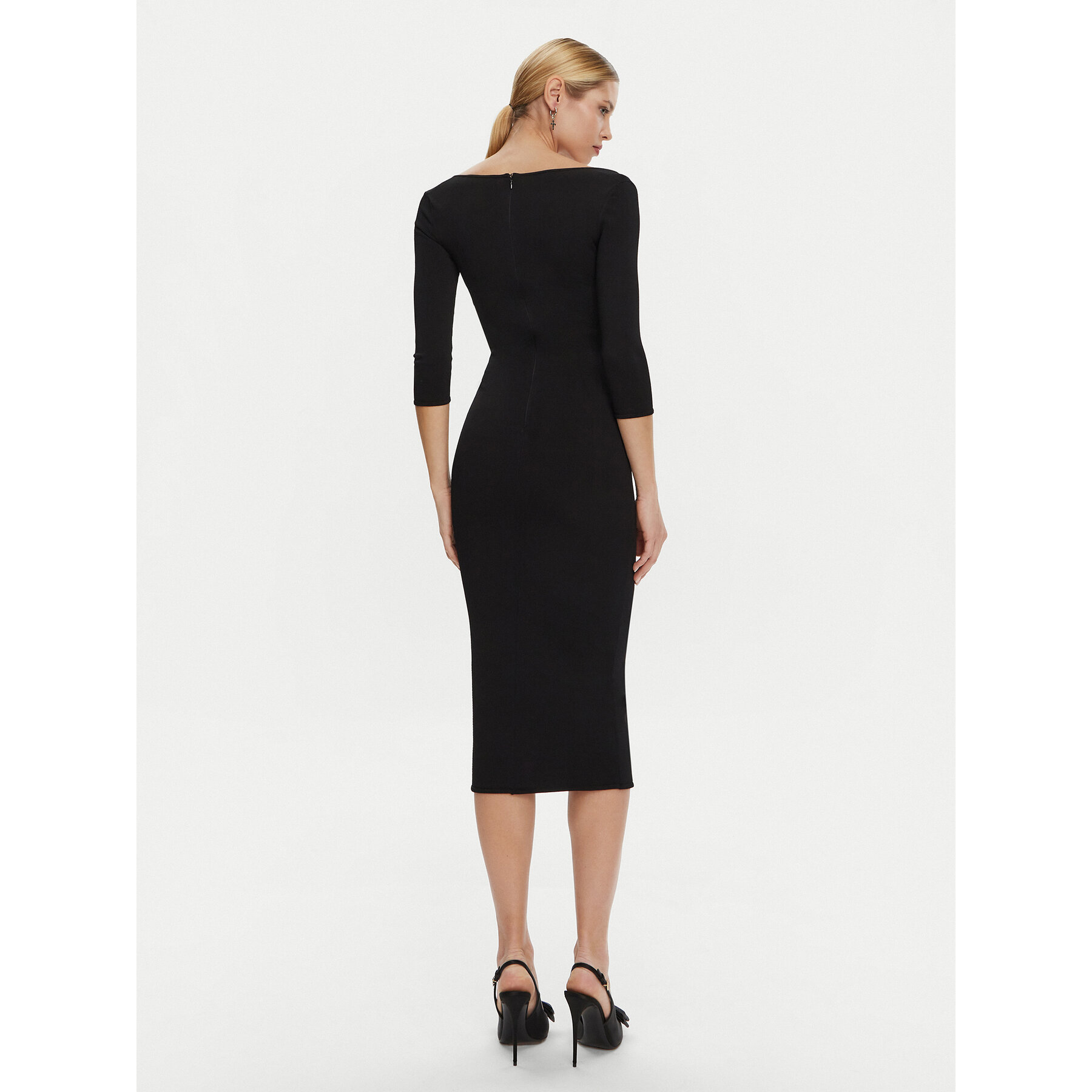 Dolce & Gabbana Damskie Sukienka dzianinowa Czarny FXS20T Jfmev