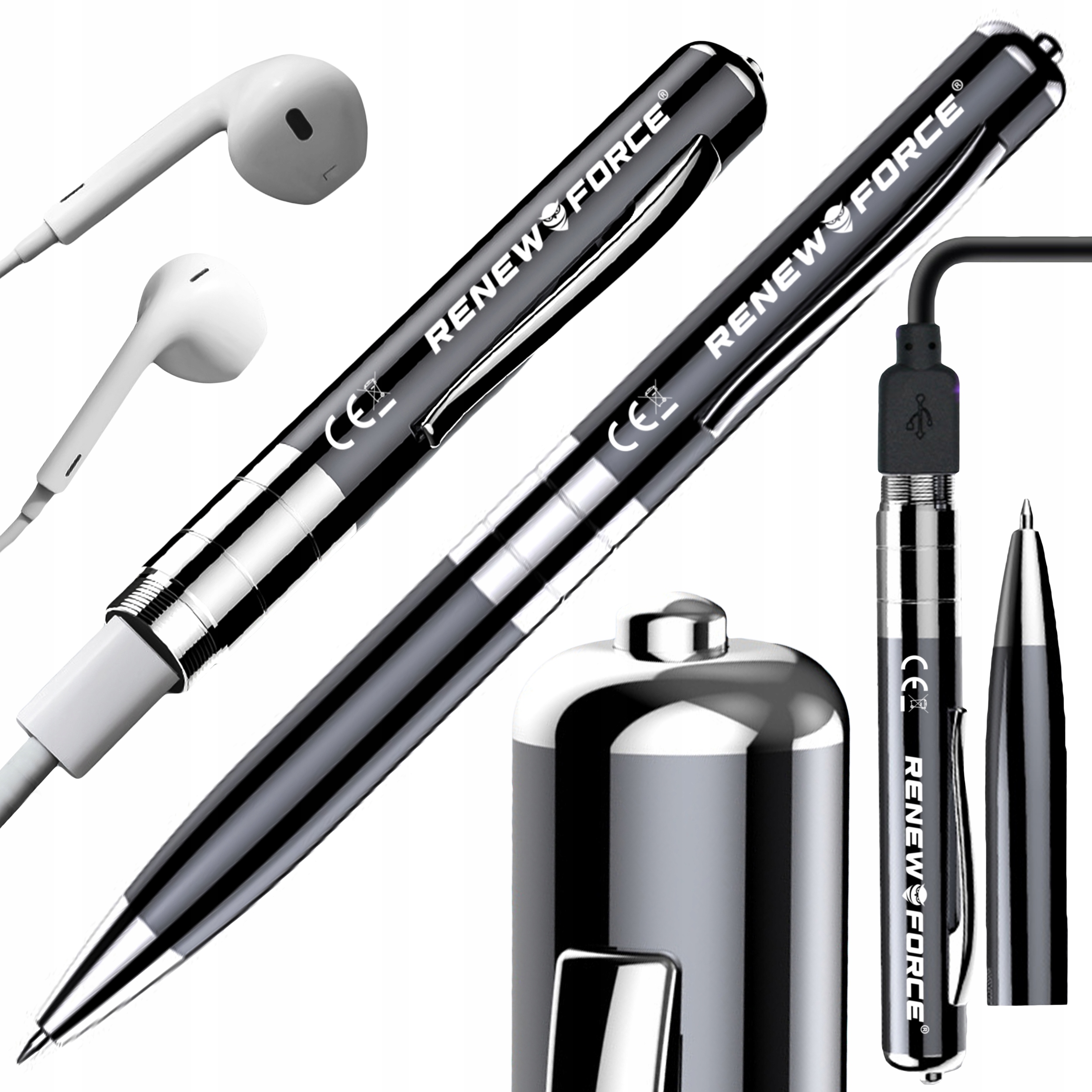 Mini Špionážní Diktafon Propiska Záznamník Odposlech 32GB Audio 384H