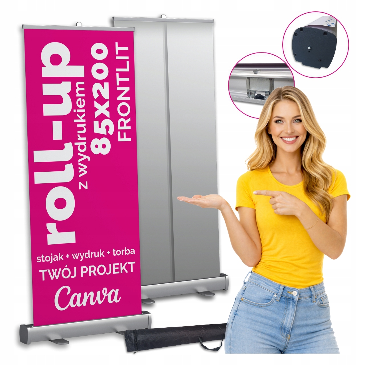 ROLL-UP ROLLUP 85x200 reklama STANDARD FRONTLIT reklama TARGI