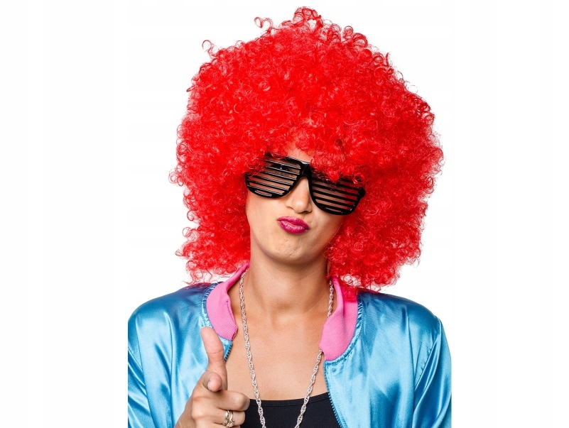 PERUKA AFRO KRÓTKA UNIWERSALNA CZERWONA Marka Guirca