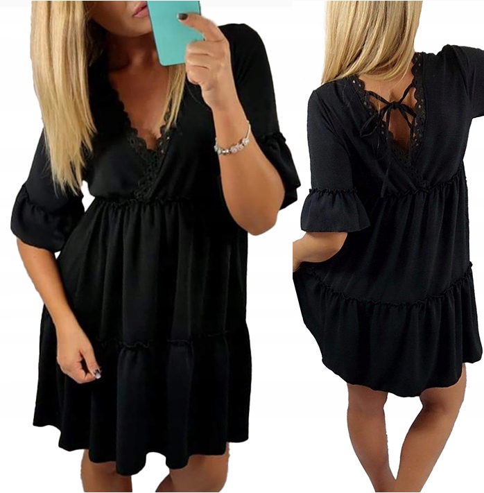 

Elegancka Sukienka z dekoltem V-neck roz. 52