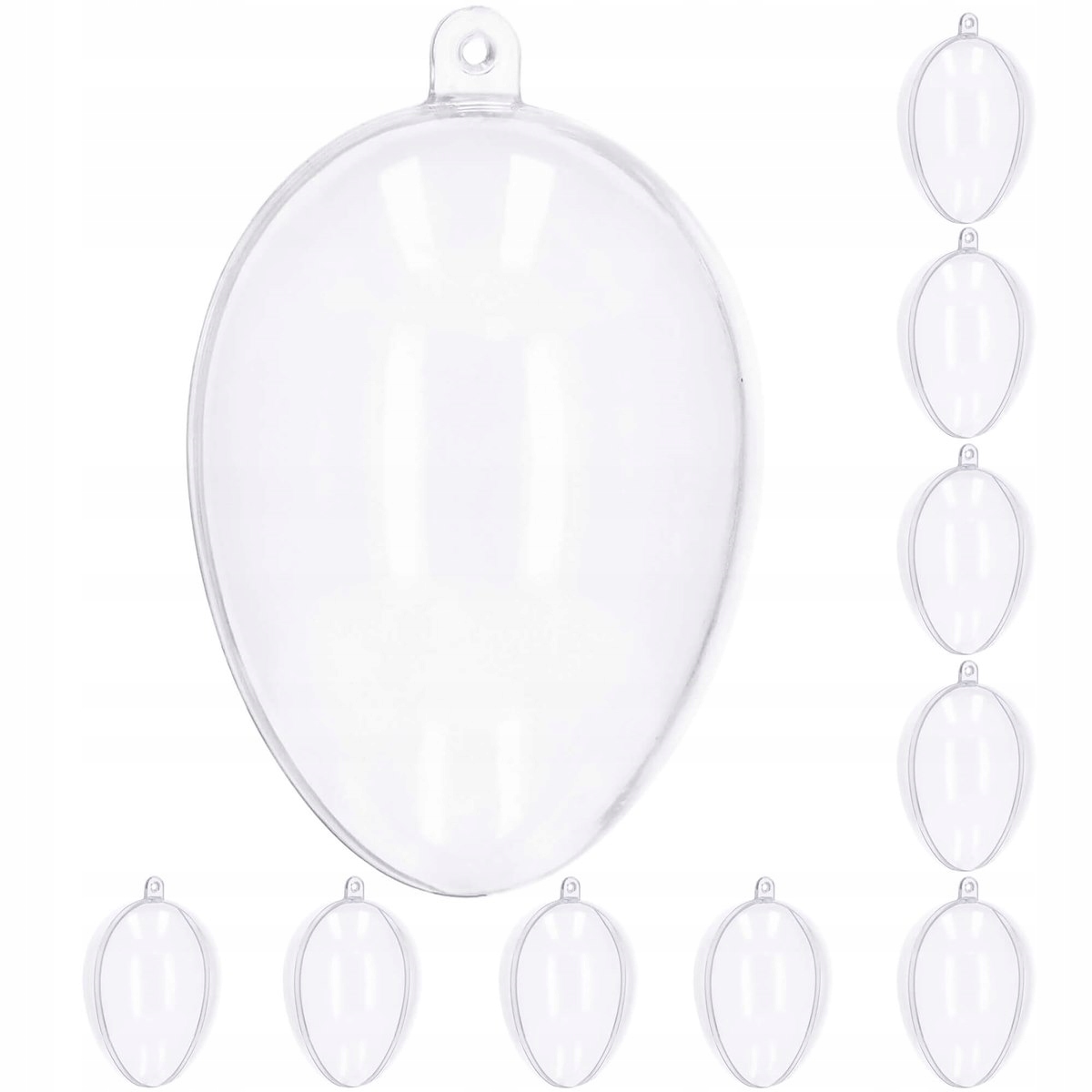 JAJKA BOMBKI AKRYLOWE PLASTIKOWE BOMBKA PRZEŹROCZYSTA DECO 11cm 10szt