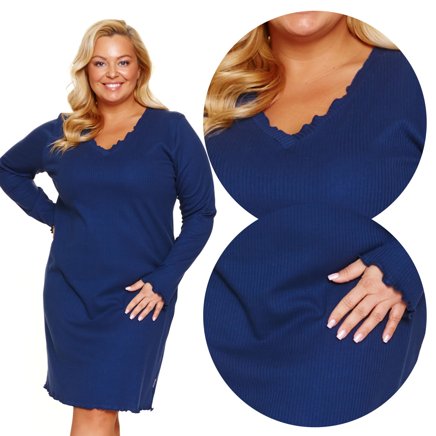 Doctor Nap TB.7325 cosmos bavlna pruhy tmavě modrá Košile Noční XL