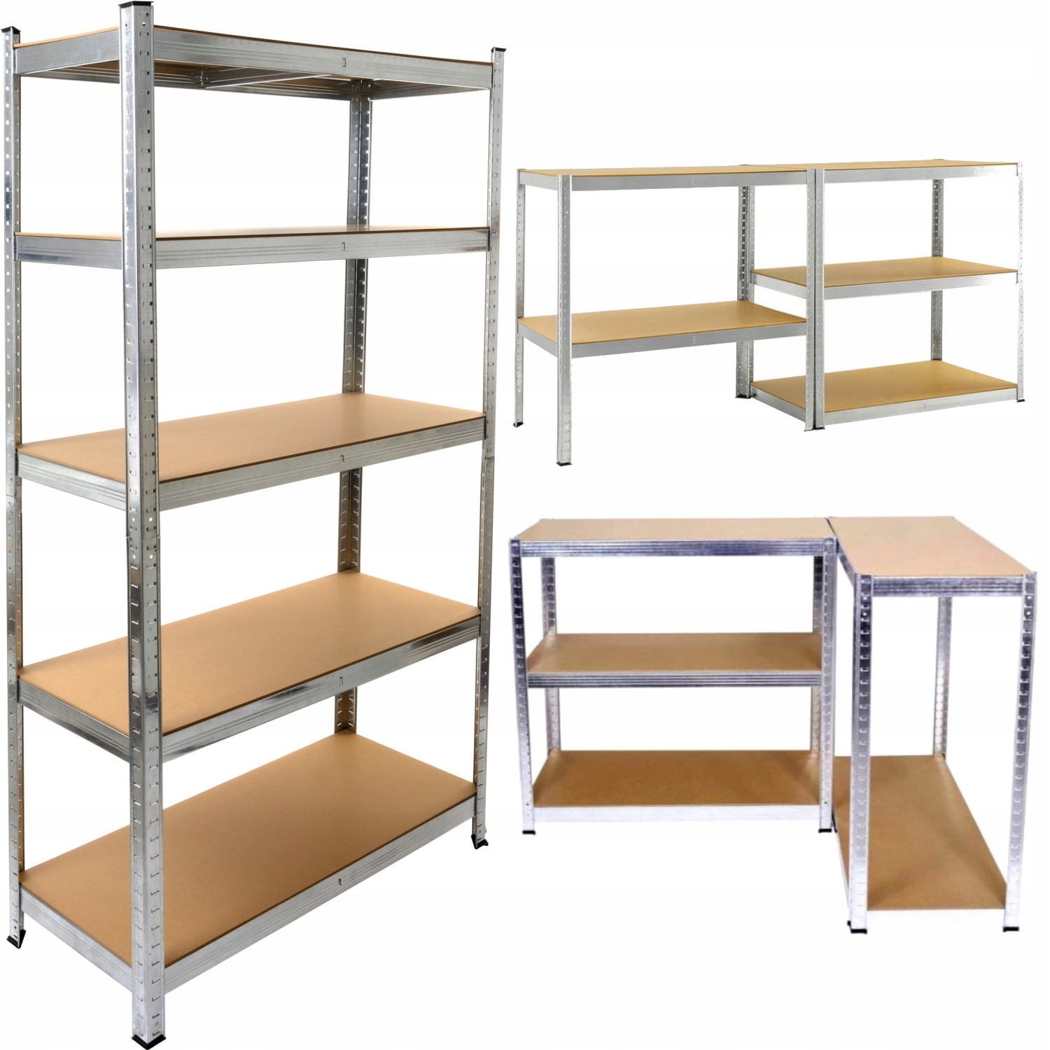 

Regał Magazynowy Metalowy Ocynk 180x90x30cm 875kg