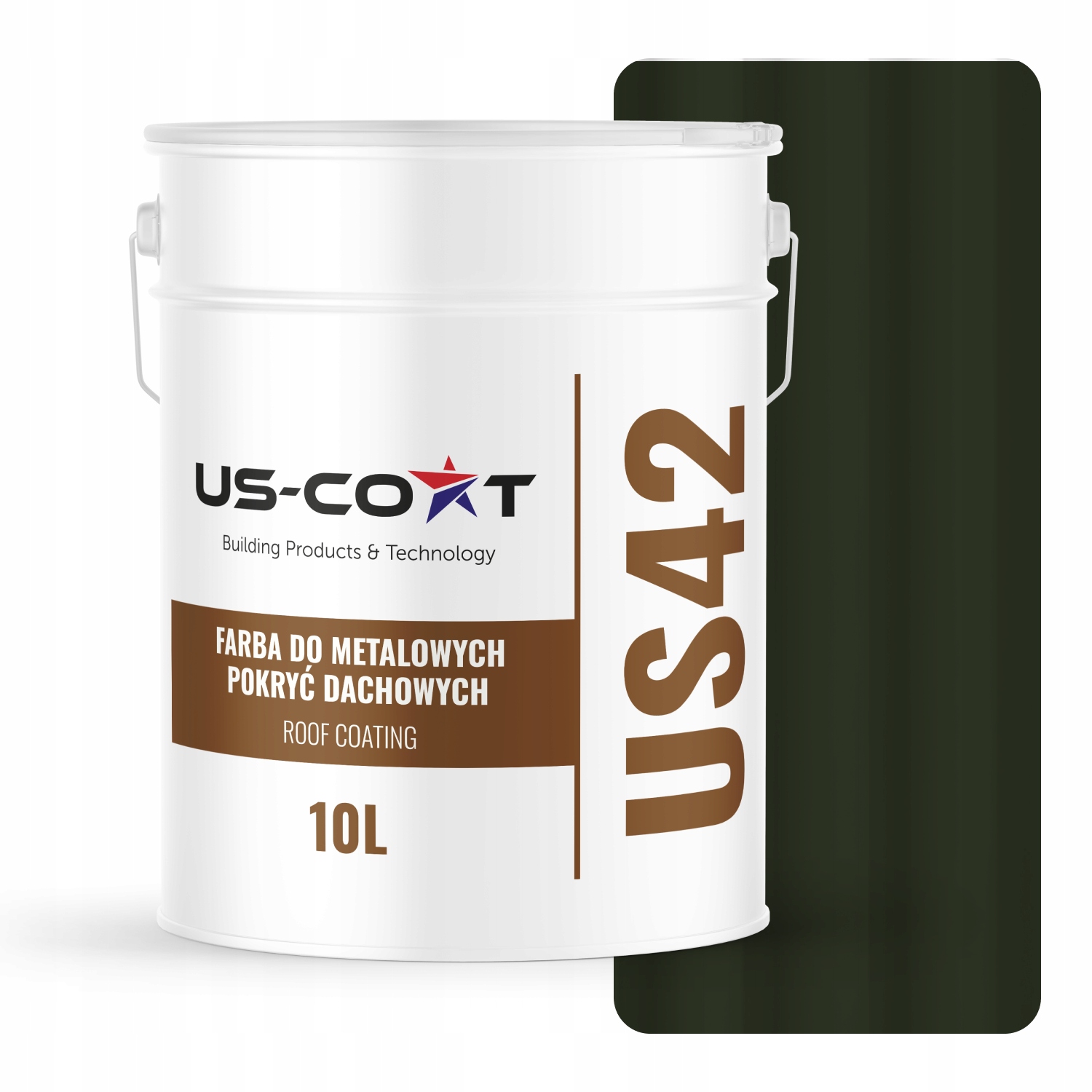 Farba Na Kovové Strechy Plechu Oceľ Fľašová Zelená Ral 6007 10L Polomatná