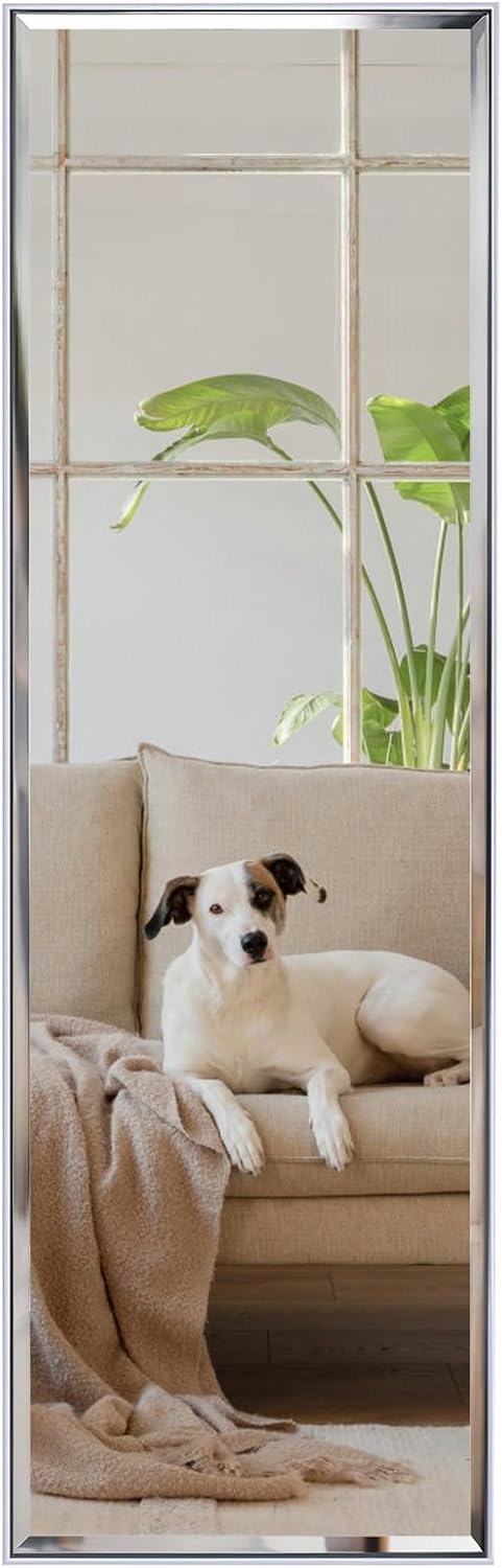 Horlimer Zrkadlo 122 x 35 cm, plná výška, chróm, dvere