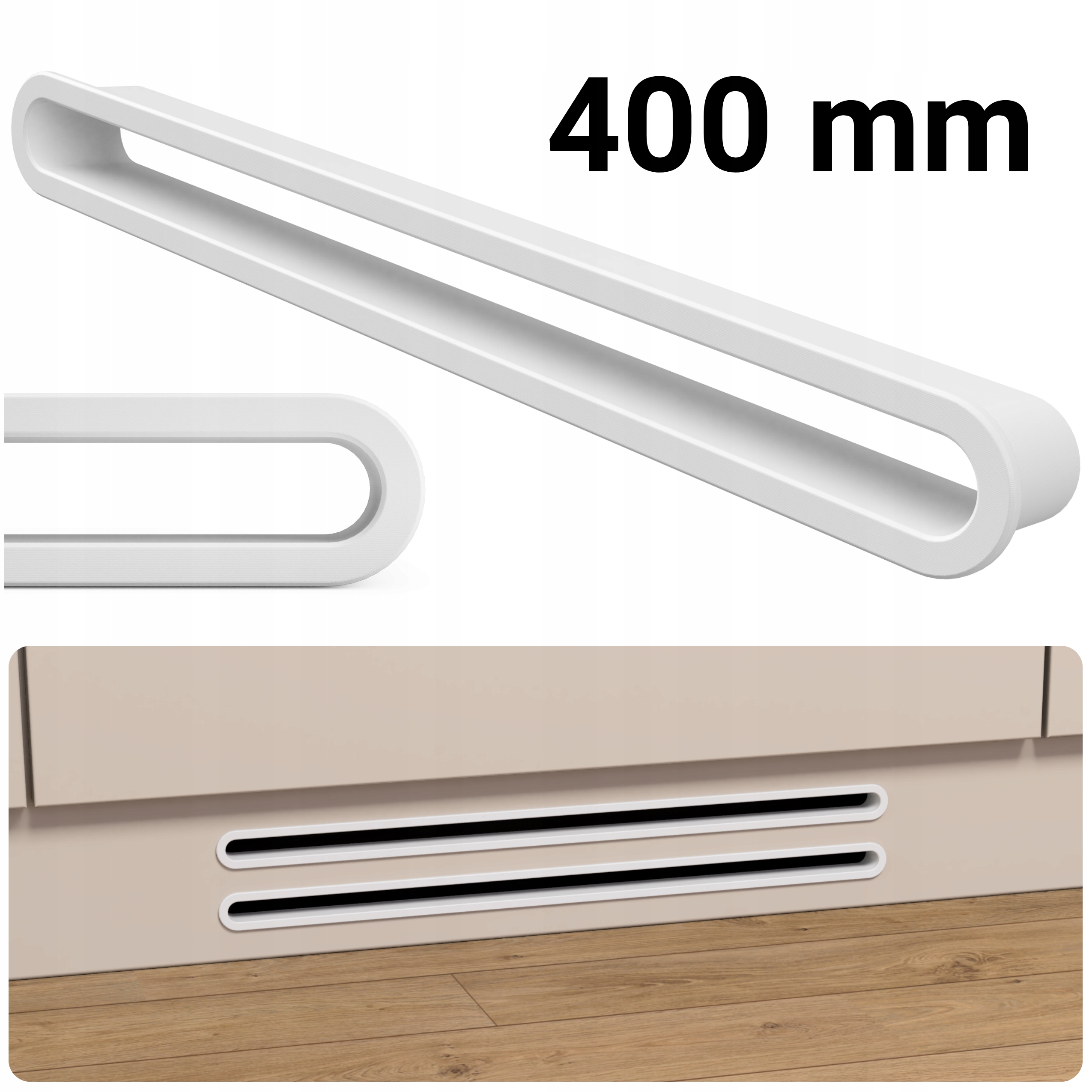 ROZETA KRATKA MASKOWNICA WENTYLACYJNA 400 MM DO PŁYT 18 MM BIAŁY MAT