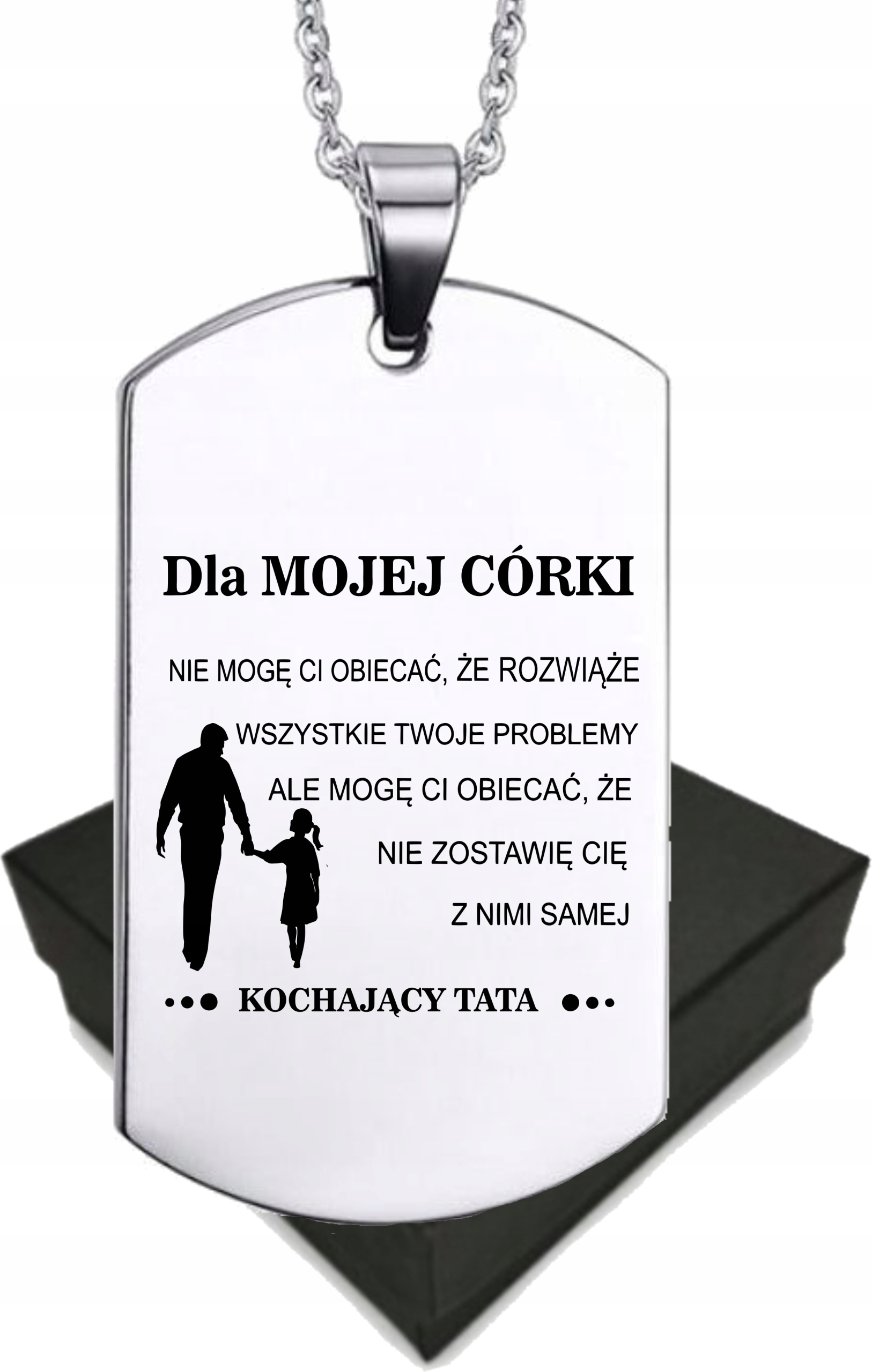 

Zawieszka z grawerem dla Córki od Taty Mamy Wzory