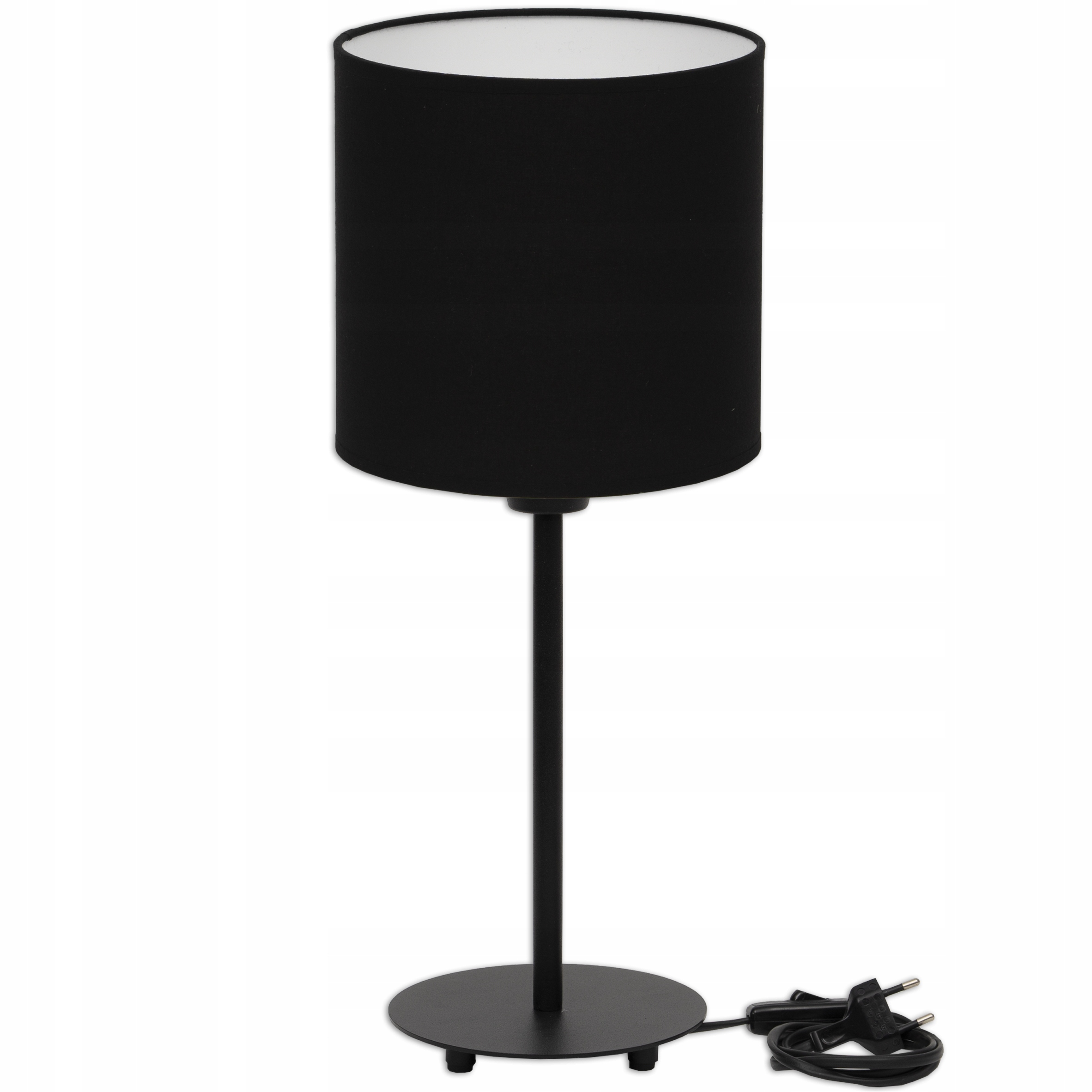 Lampka nocna Lampa stołowa 50 cm loft na Led E27 Abażur czarny bawełna 20cm