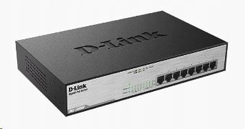 D-Link DGS-1008MP 8-portový gigabitový prepínač PoE, 8x Gigabit PoE RJ45…