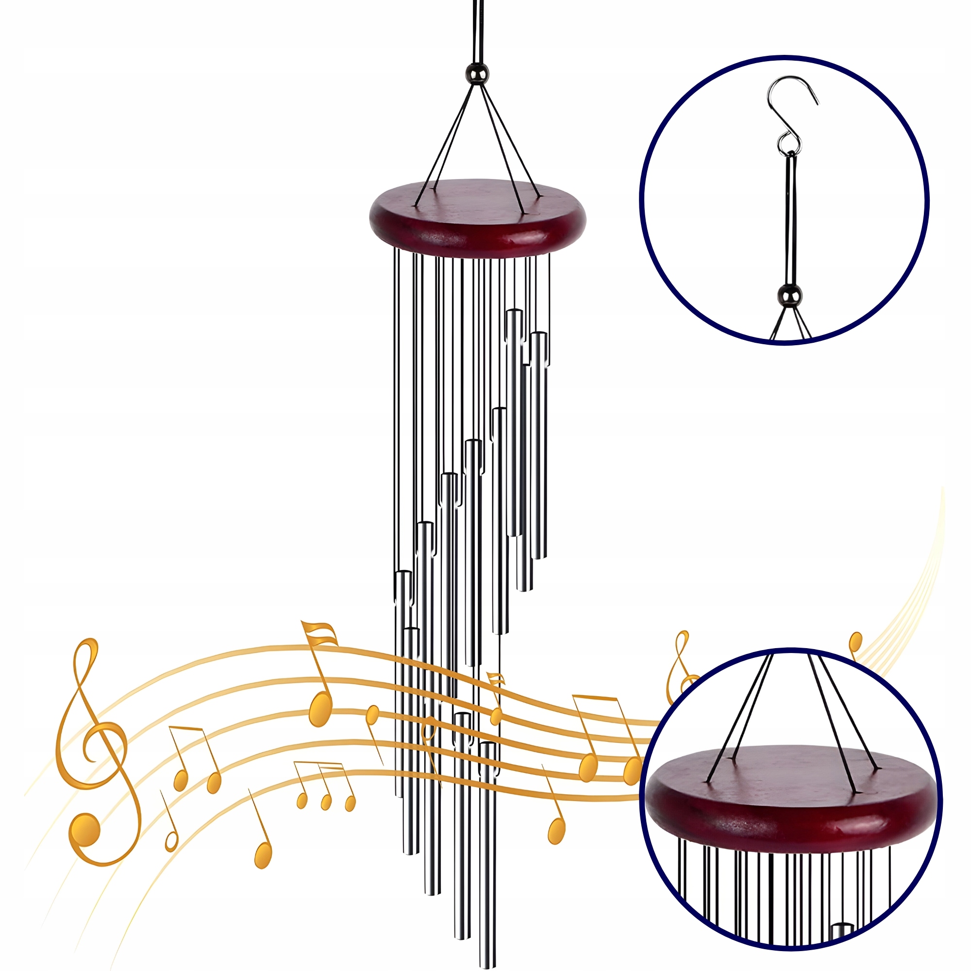 Zahradní větrné zvonky Kovové hliníkové trubky 58 cm Relaxační dekorace