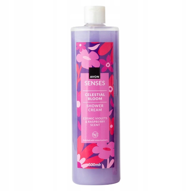 KREMOWY ŻEL POD PRYSZNIC CELESTIAL BLOOM FIOŁEK MALINA 500 ml AVON