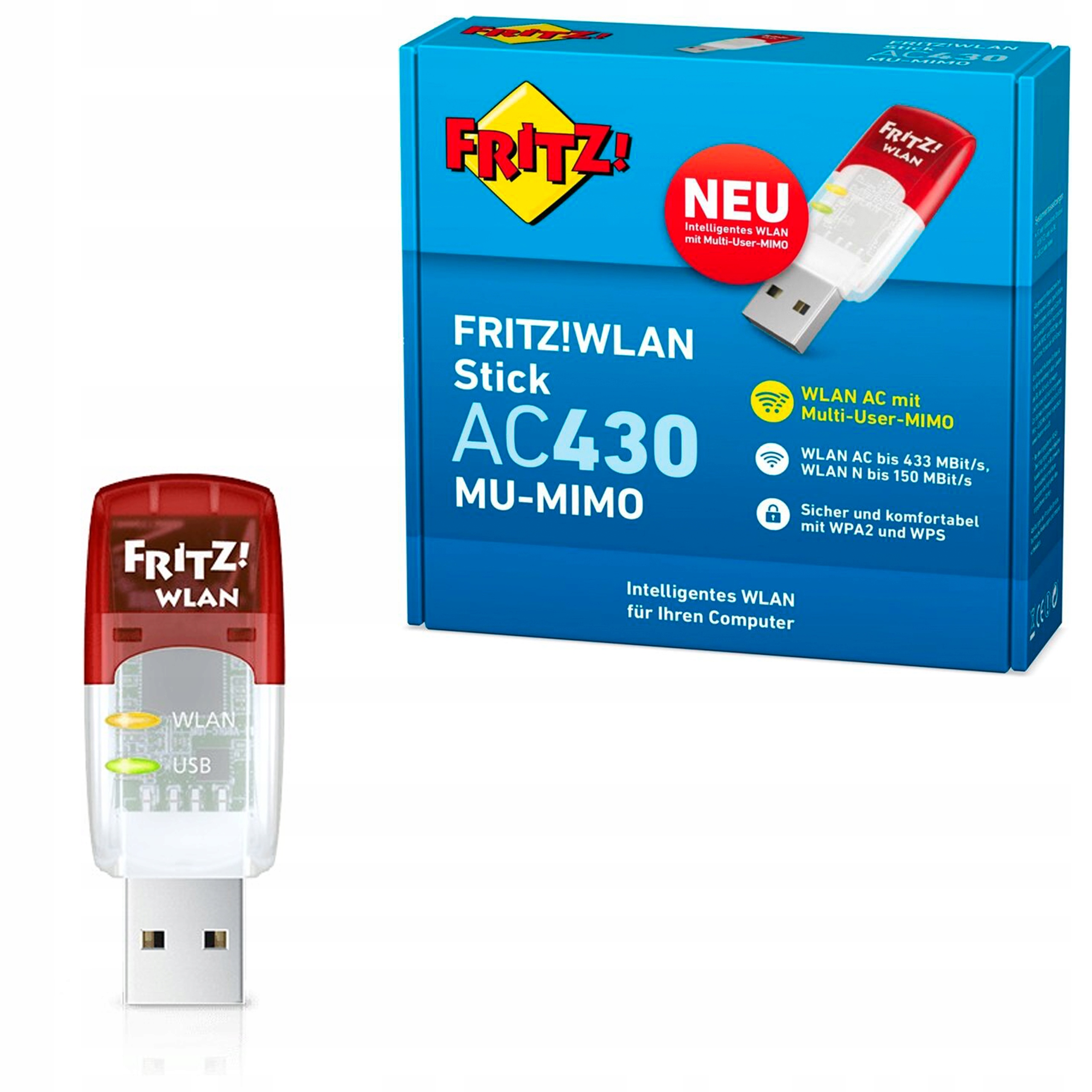 Avm Fritz!wlan Stick Ac 430 Mu-mimo adapter Usb Wi-Fi