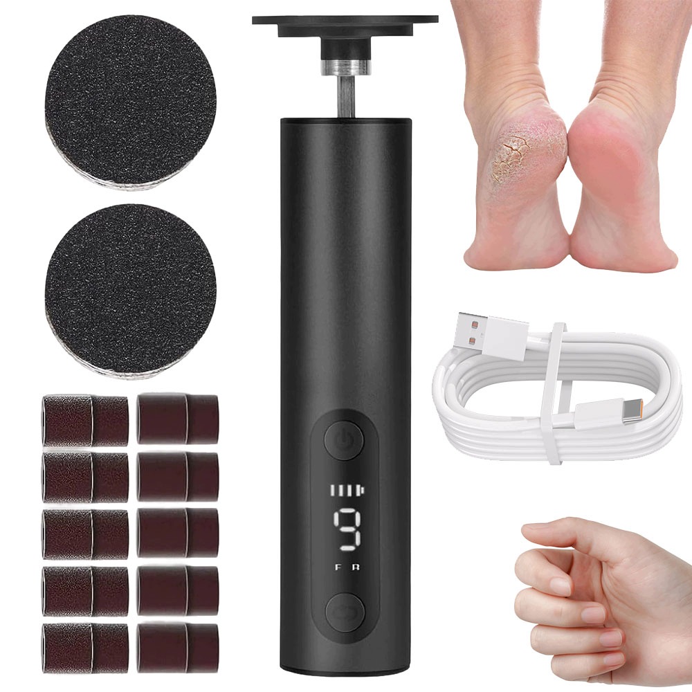Bruska Na Nohy 9 rychlostních stupňů LCD Usb-c 1200 mAh 10 kotoučů 80/120 Domácnost Eko Výkon