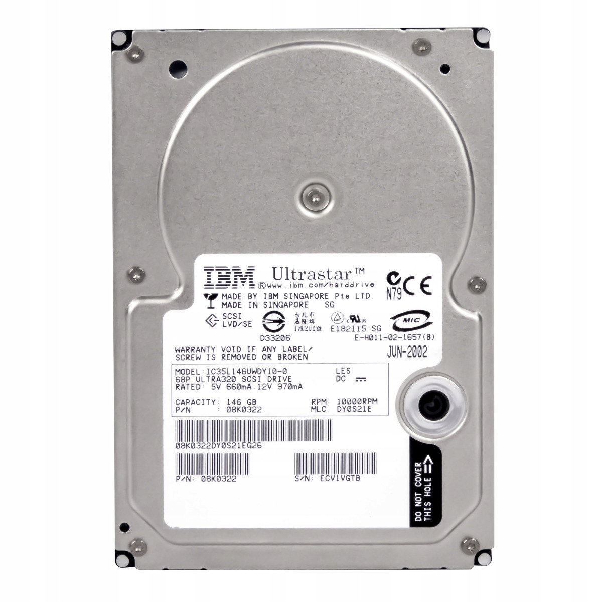 Ibm 08K0322 146GB 10K 8MB Scsi U320 3.5'' IC35L146UWDY10-0