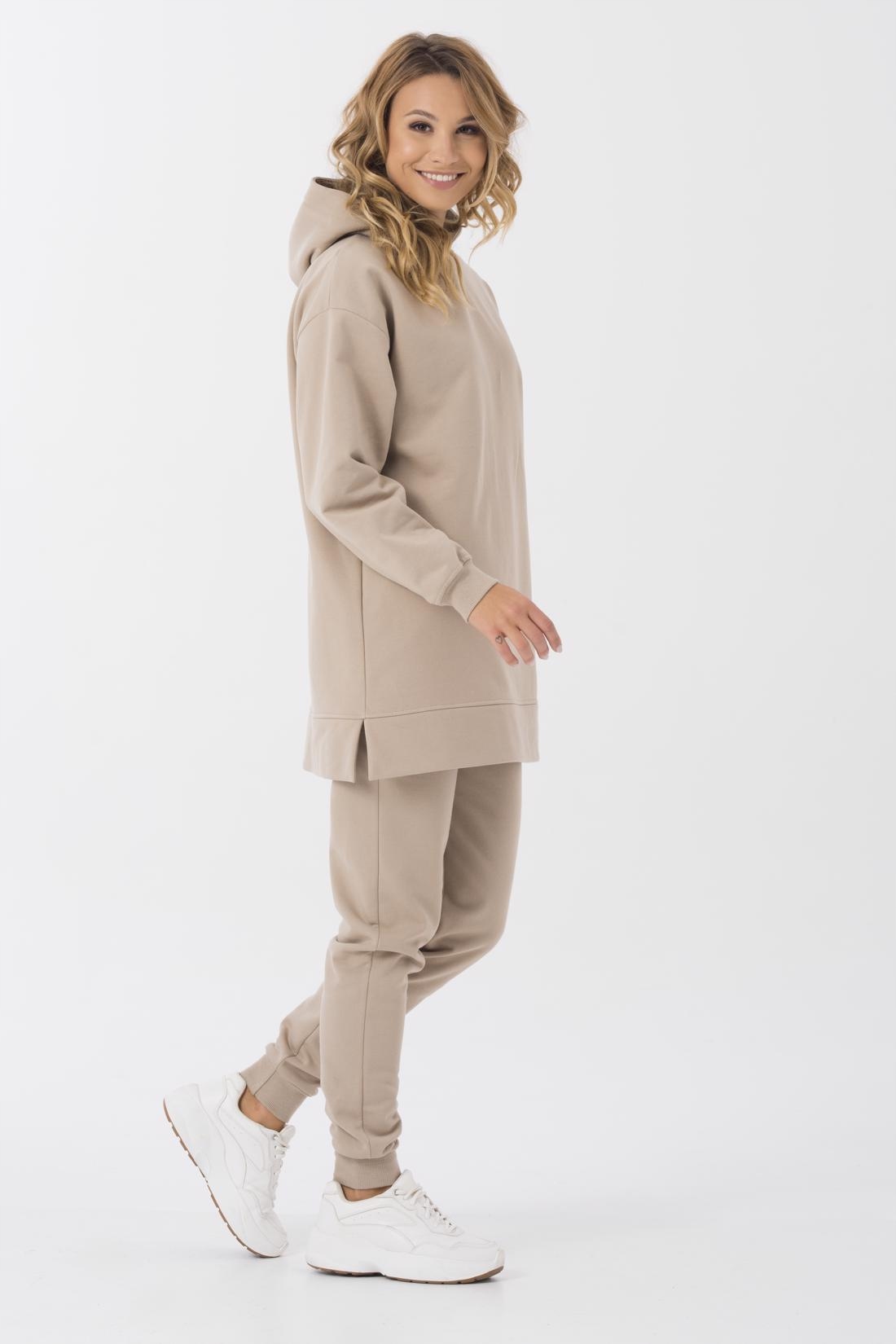 S030 BEŻ CIEPLUTKI Z DŁUGĄ BLUZĄ OVERSIZE XL Rozmiar XL