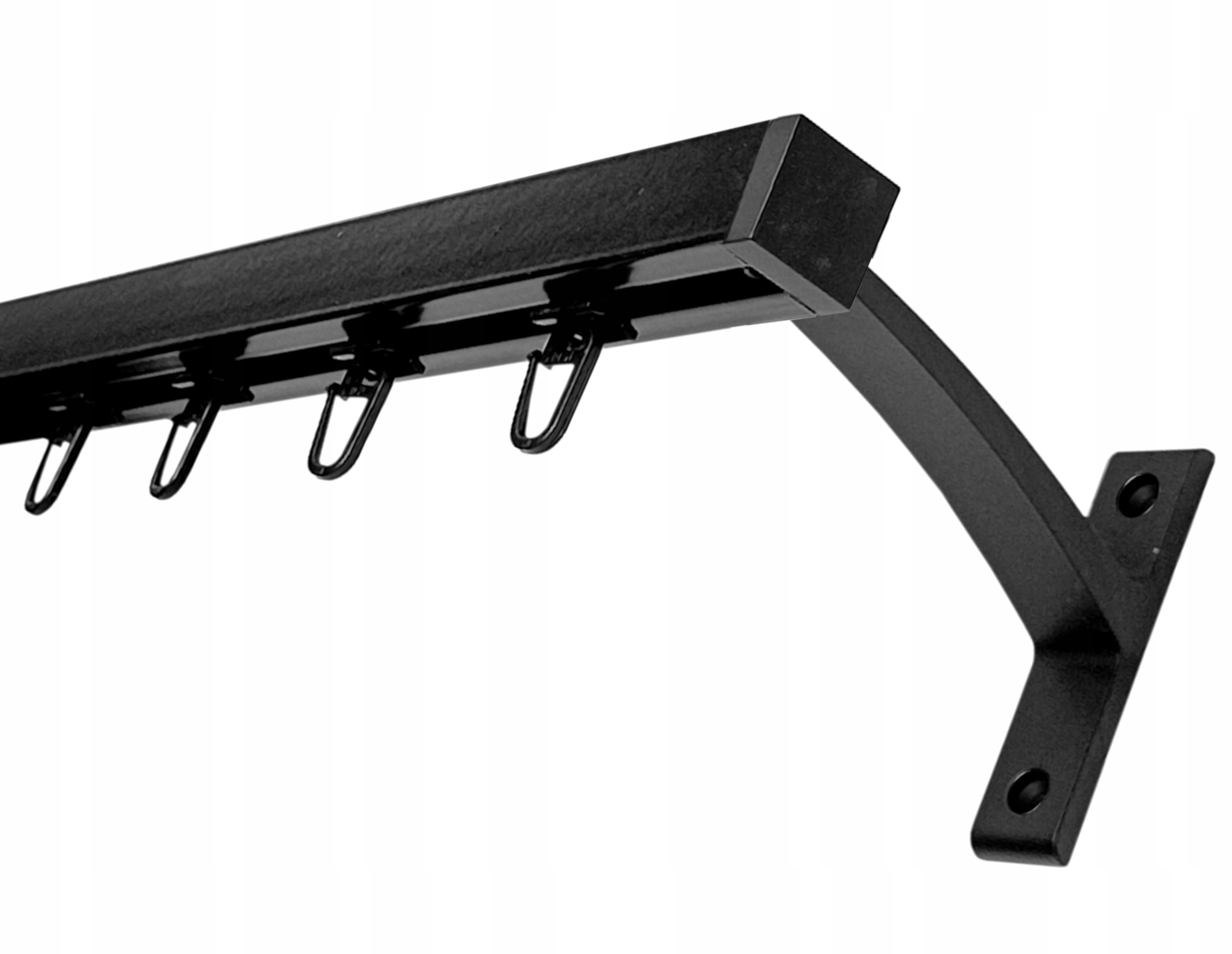 Jednoduchá garnýž hliníkový Kwadro 20 mm 180 cm černý komplet špendlíků