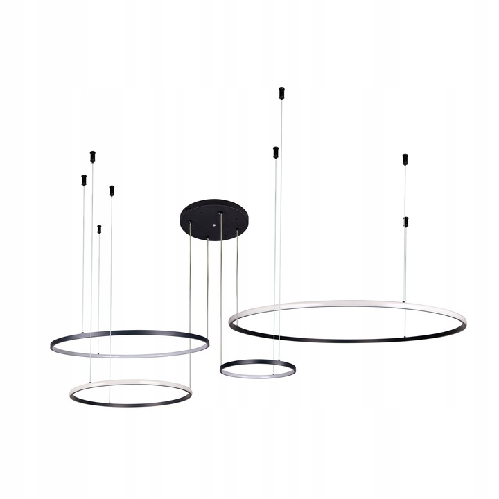 Stropná lampa Závesný krúžok Krúžkový luster Obývacia izba Čierna Diaľkový Ovládač Led