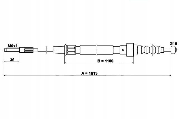 трос тормоза ручного ATE 1H0609721A 535609721A 4