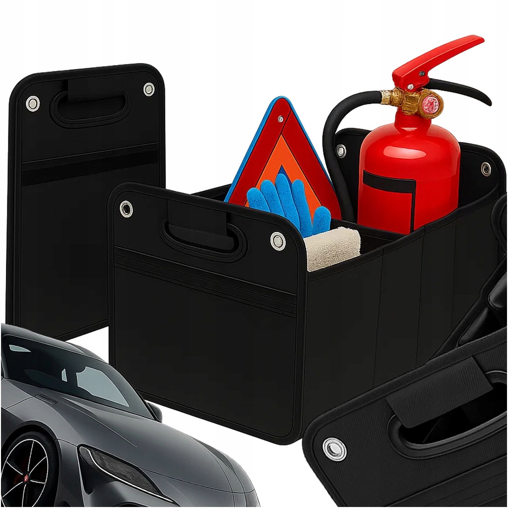Duży Organizer Torba Do Bagażnika Samochodu Auta Kufer XL Usztywniony 35L