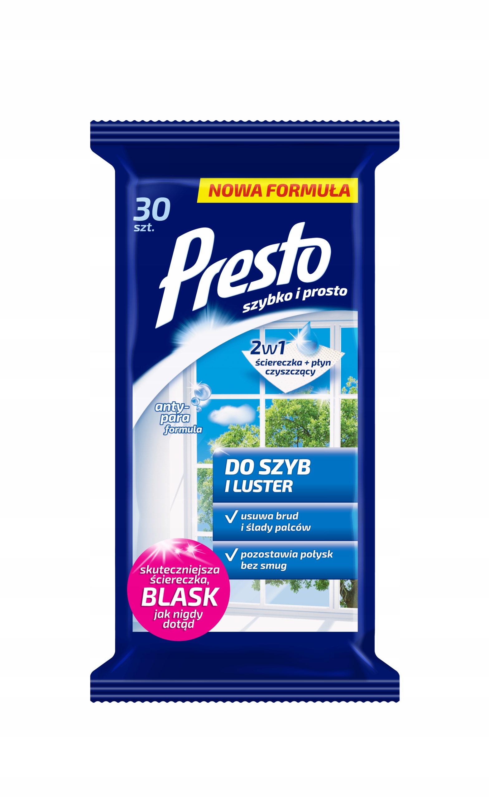 

Presto Clean - Ściereczki Do Szyb I Luster 30szt