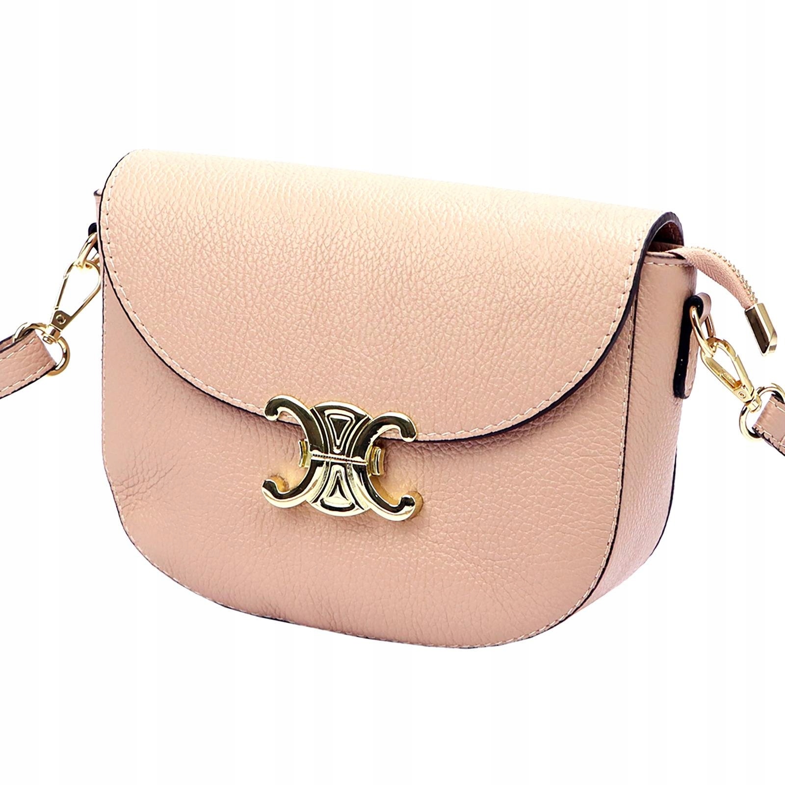 Dámská kabelka přes rameno kožená světle růžová malá Luka