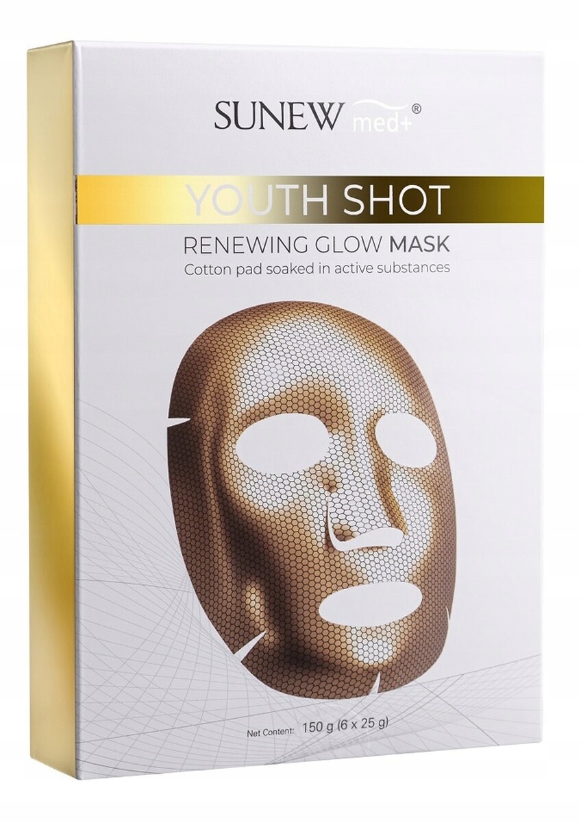SunewMed+ Youth shot renewing glow rozjasňující textilní maska 6x25 g