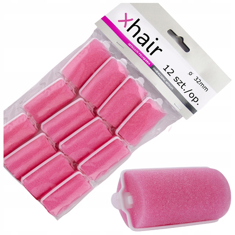 

xhair Grube papiloty wałki do włosów gąbki 32mm
