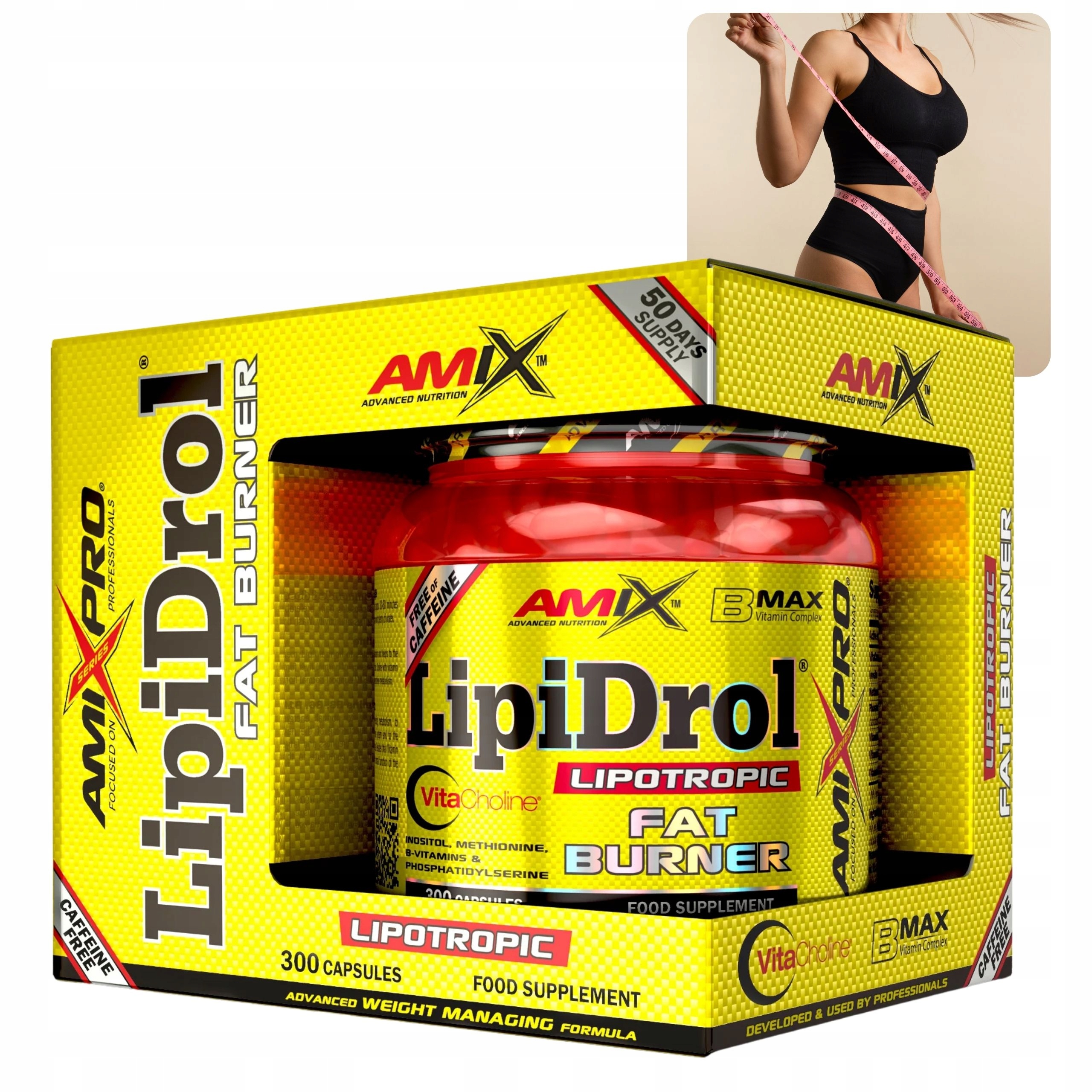 Amix LipiDrol Spalovač tuků Lipotropní tablety na hubnutí 300 kapslí