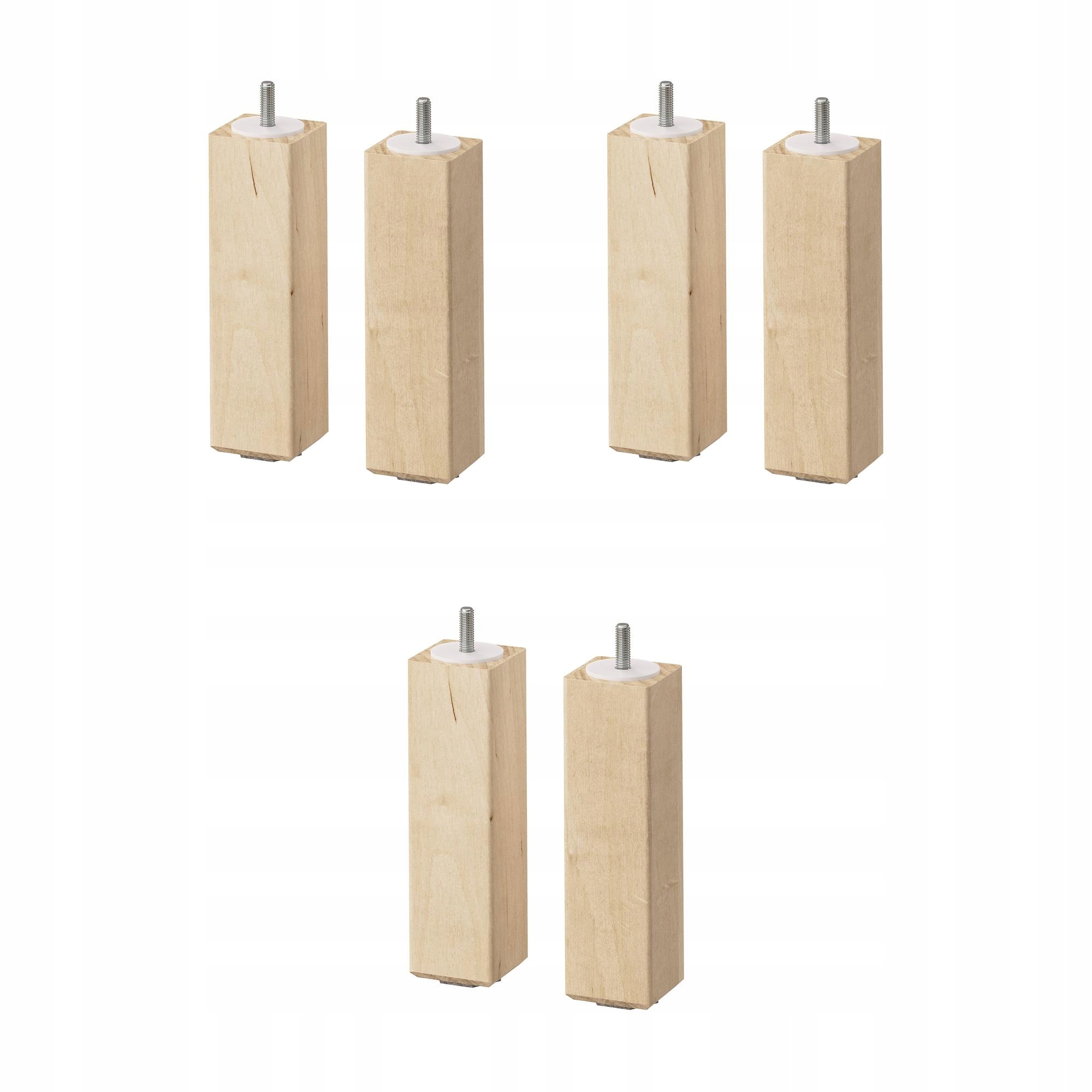 3 ks Dřevěné nohy bříza 17 cm 2 kusy trvanlivé, elegantní